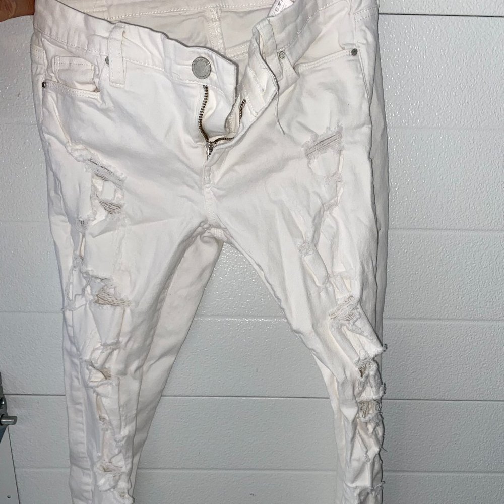 white ripped jeans